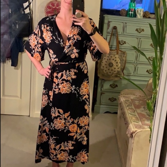 Cupshe Floral Wrap Kimono Cover Up Bad Moon Dress - Picture 7 of 8